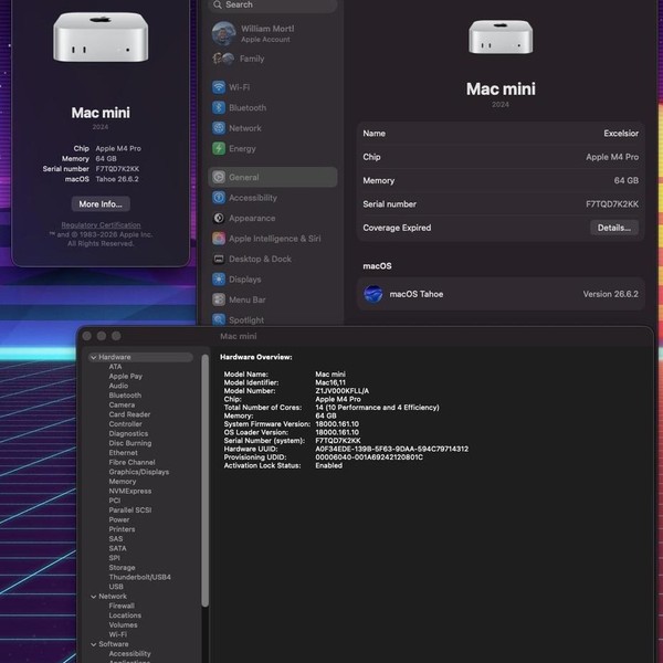 Mac mini 2024 - 1 TB, 64 GB, Apple M4 Pro 14-core