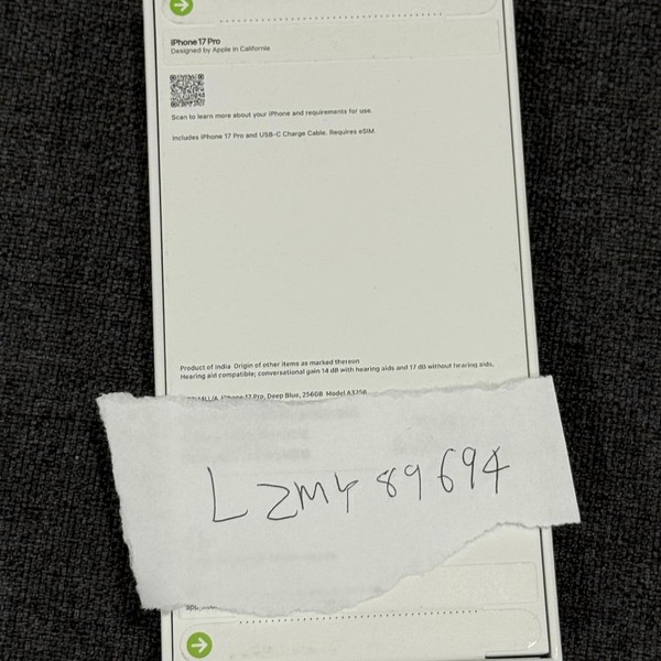Apple iPhone 17 Pro - Verizon, 256 GB, Deep Blue, A3256