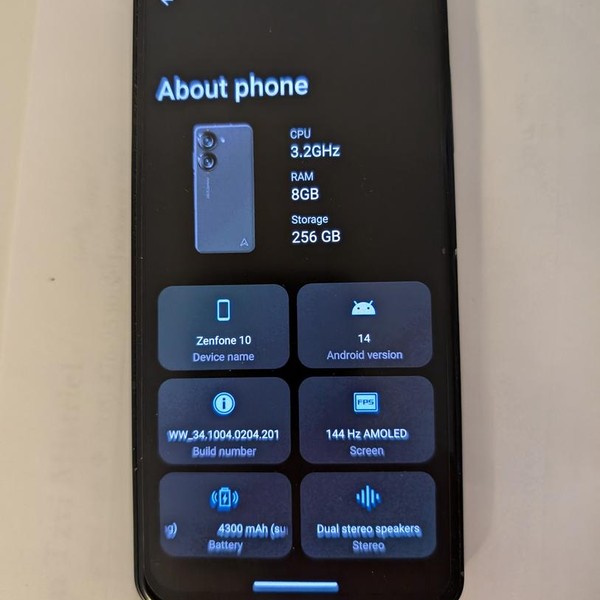 Asus Zenfone 10 - Unlocked, 256 GB, Black, 8 GB, U.S.