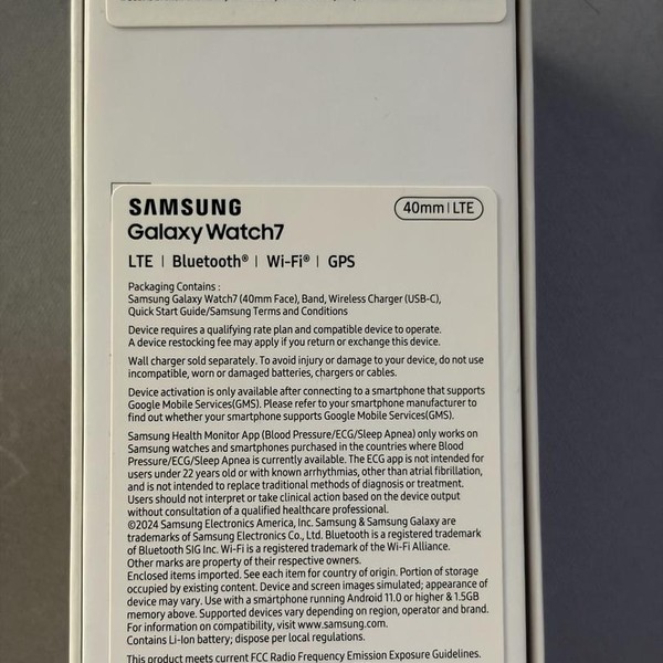 Samsung Galaxy Watch7 - Unlocked, Green, SM-L305U, 40mm