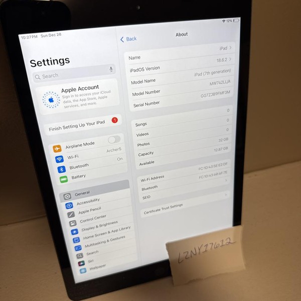 Apple iPad 7th Gen - Wi-Fi, 32 GB, Gray, A2197