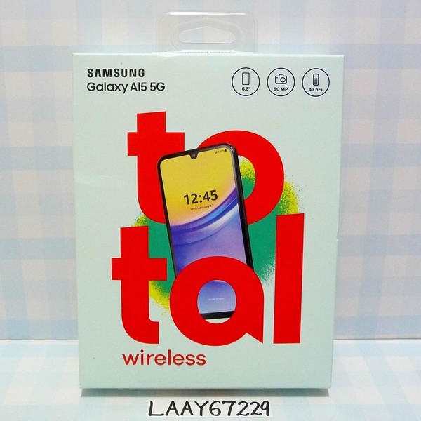 Samsung Galaxy A15 5G - Total by Verizon, Black & Blue, 64 GB, 4 GB