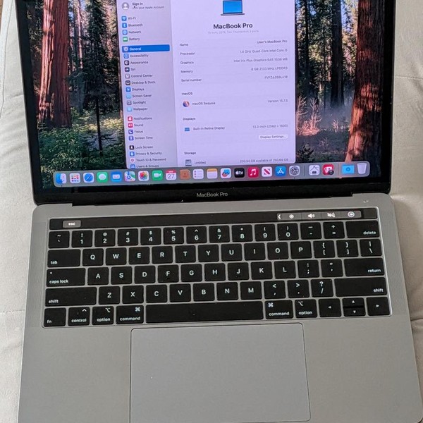 MacBook Pro 2019 - 13 inch - 256 GB, Gray, 8 GB, Intel Core i5