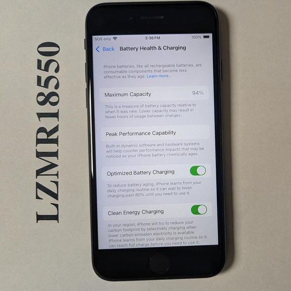 Apple iPhone SE 3rd Gen 2022 - Unlocked, 64 GB, Midnight, A2595