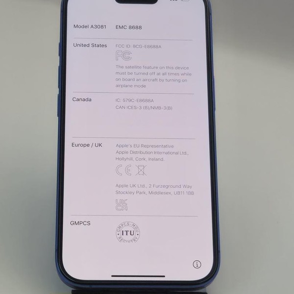 Apple iPhone 16 - AT&T, Ultramarine, 128 GB, A3081