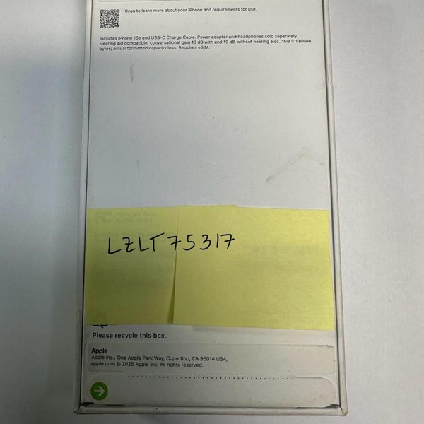 Apple iPhone 16e - Verizon, 128 GB, Black, A3212