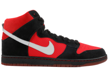 Nike SB Dunk High Sport Red Metallic Platinum for sale