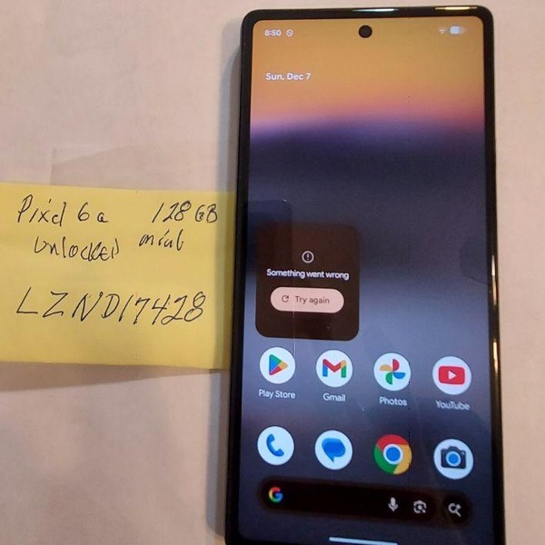 Google Pixel 6a - Unlocked, 128 GB, Charcoal, 6 GB, GX7AS