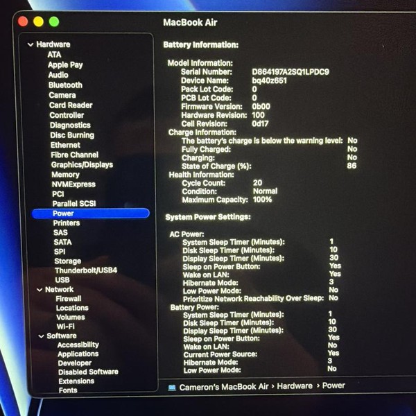 MacBook Air 2024 (M3) - 15 inch - 256 GB, Midnight, 16 GB, Apple M3, 10-core GPU