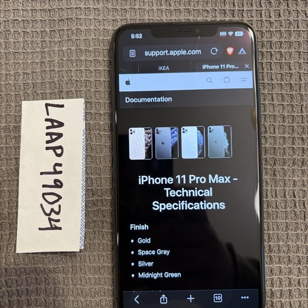 Apple iPhone 11 Pro Max - Unlocked, 256 GB, Gray, A2161