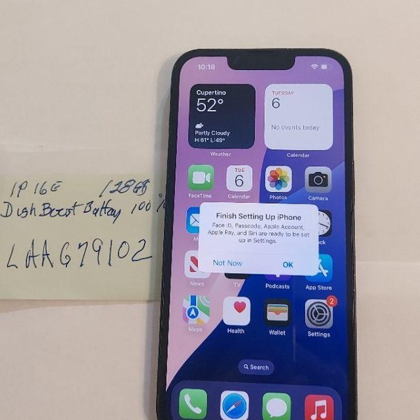 Apple iPhone 16e - Boost, 128 GB, Black, A3212