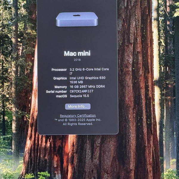 Mac mini 2018 - 1 TB, Gray, 16 GB, Intel Core i7