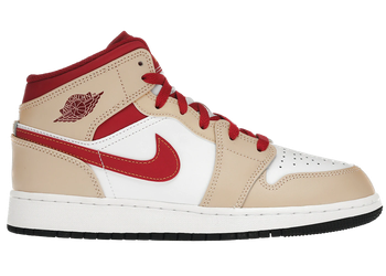 Jordan 1 Mid Light Curry Cardinal (GS) for sale