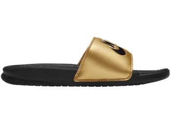 Nike JDI Benassi Slide Black Metallic Gold (Women's) for sale