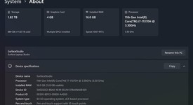 Good
													Microsoft Surface Laptop Studio - I7, Platinum, 1 TB, 16 GB, photo 1 of 10