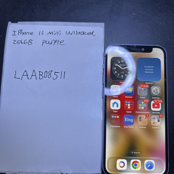Apple iPhone 12 Mini - Unlocked, 256 GB, Purple, A2176