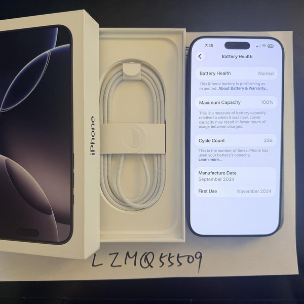 Apple iPhone 16 Pro Max - Unlocked, 256 GB, Black, A3084