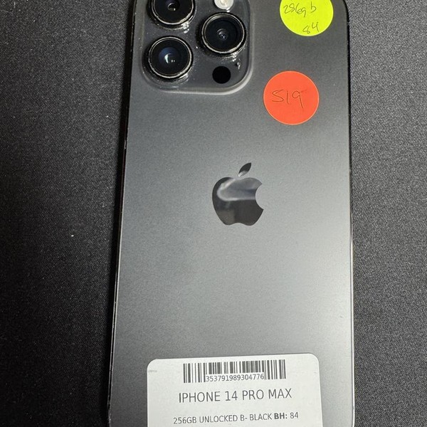 Apple iPhone 14 Pro Max - Unlocked, Black, 256 GB, A2651