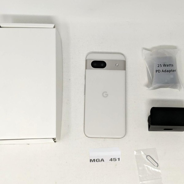 Google Pixel 8a - Unlocked, 128 GB, Porcelain, 8 GB, GKV4X, Sub-6 5G