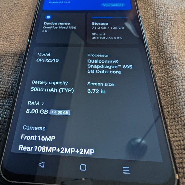 OnePlus Nord N30 5G - Unlocked, 128 GB, Gray, 8 GB