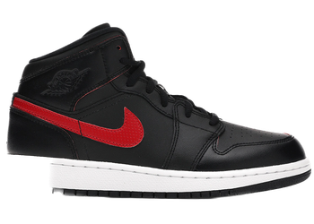 Jordan 1 Retro Mid Black Gym Red (GS) for sale