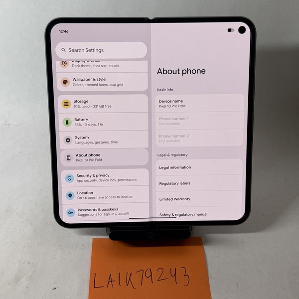 Google Pixel 10 Pro Fold - Unlocked, 256 GB, Moonstone, GU0NP
