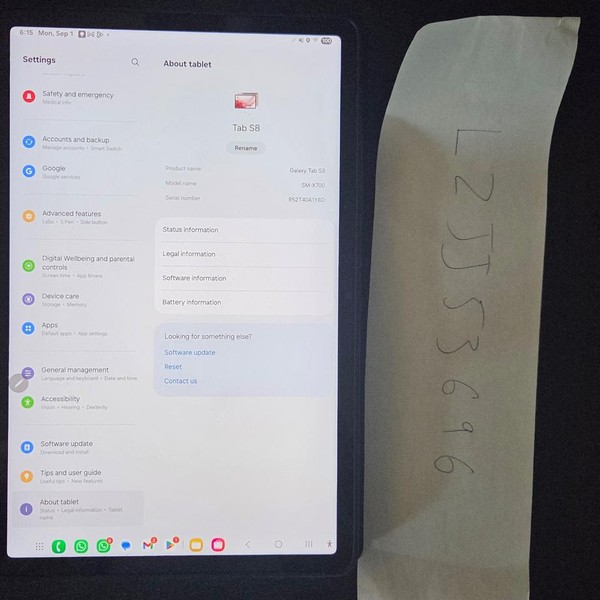 Samsung Galaxy Tab S8 - Wi-Fi, Rose Gold, 256 GB, 8 GB, SM-X700