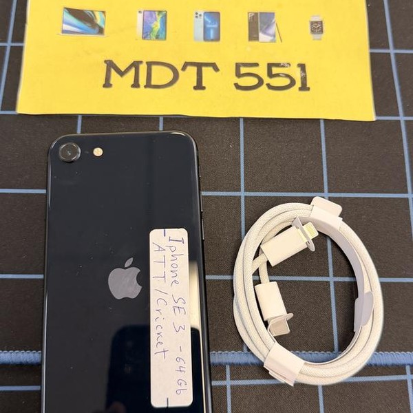 Apple iPhone SE 3rd Gen 2022 - AT&T, 64 GB, Midnight, A2595