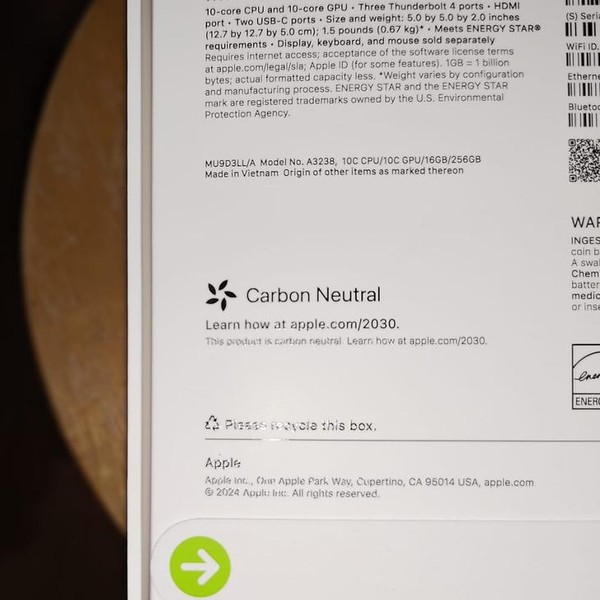 Mac Mini 2024 - 256 GB, 16 GB, Apple M4