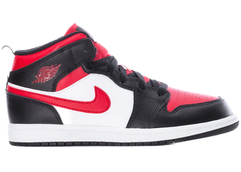 Jordan 1 Mid Black Fire Red (PS) for sale