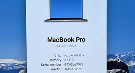 Good
													MacBook Pro 2021 - 14" - Apple M1 Pro 10-core, Silver, 512 GB, 32 GB, photo 2 of 10