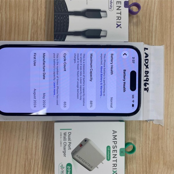 Apple iPhone 15 - Unlocked, 128 GB, Black, A2846