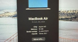 Mint
													MacBook Air 2024 (M3) - 15" - Apple M3, Starlight, 256 GB, 16 GB, 10-core GPU, photo 3 of 17