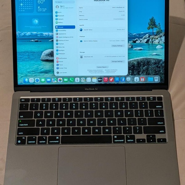 MacBook Air 2020 - 13 inch - 256 GB, Gray, 8 GB, Apple M1