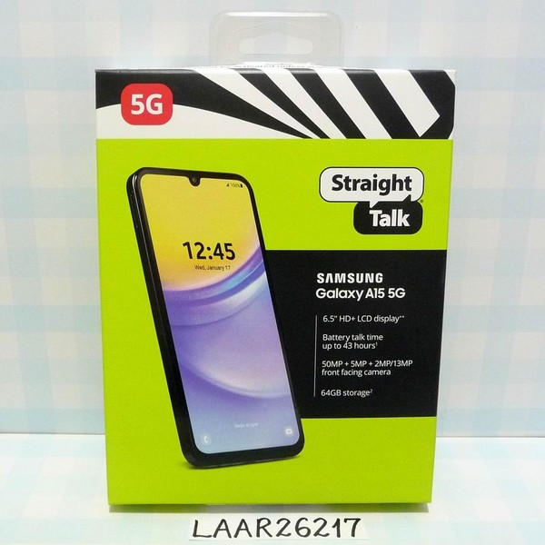 Samsung Galaxy A15 5G - Straight Talk, 64 GB, Black & Blue, 4 GB