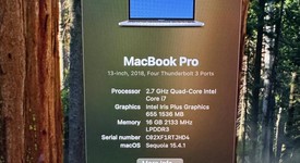 Good
													MacBook Pro 2018 (With Touch Bar) - 13" - I7, Silver, 256 GB, 16 GB, photo 3 of 7