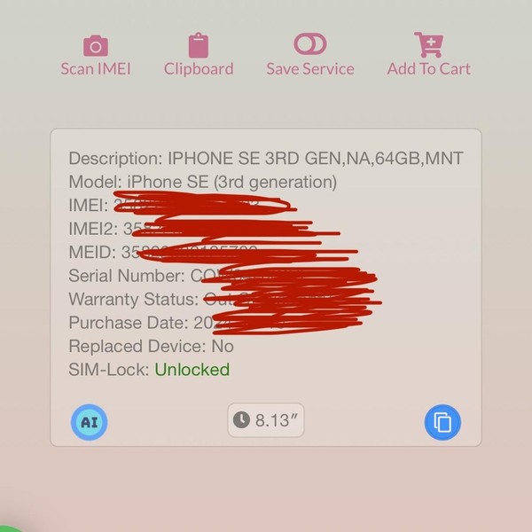 Apple iPhone SE 3rd Gen 2022 - Unlocked, 64 GB, Midnight, A2595