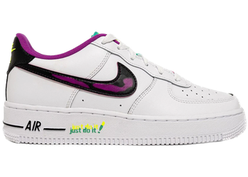 Nike Air Force 1 Low '07 LV8 Just Do It! White Vivid Purple (GS) for sale