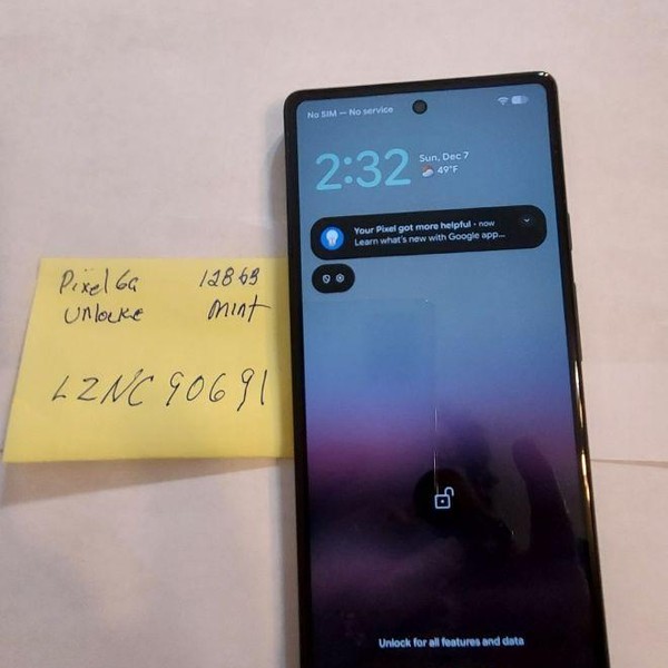 Google Pixel 6a - Unlocked, 128 GB, Chalk, 6 GB, GX7AS