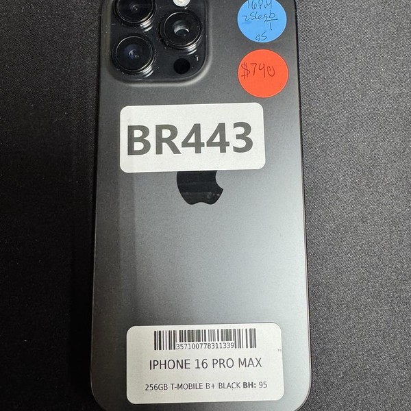 Apple iPhone 16 Pro Max - T-Mobile, 256 GB, Black, A3084