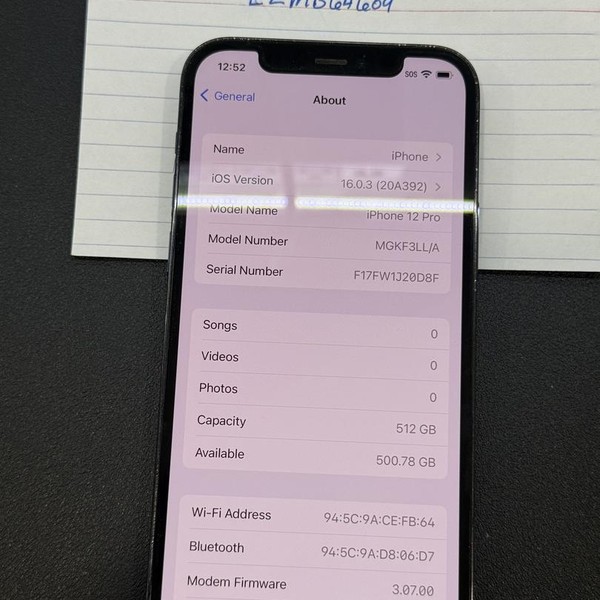 Apple iPhone 12 Pro - Unlocked, 512 GB, Pacific Blue, A2341