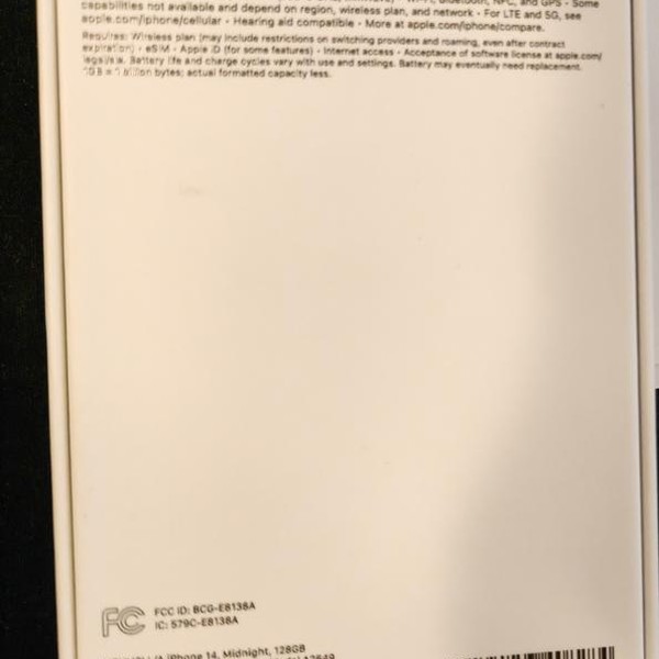 Apple iPhone 14 - Metro by T-Mobile, 128 GB, Midnight, A2649
