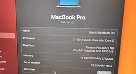 Good
													MacBook Pro 2017 (With Touch Bar) - 15" - I7, Silver, 256 GB, 16 GB, photo 3 of 18