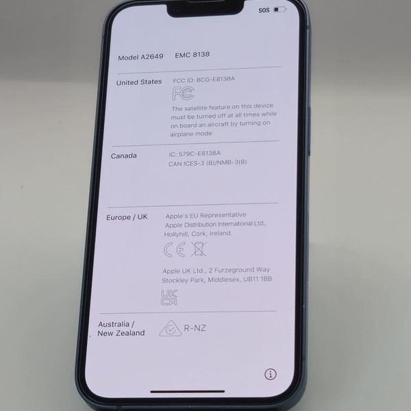 Apple iPhone 14 - Unlocked, 128 GB, Blue, A2649