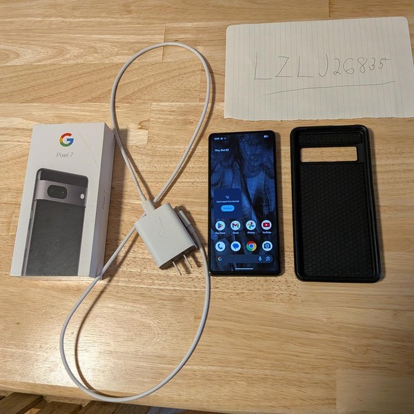 Google Pixel 7 - Unlocked, 128 GB, Obsidian, 8 GB, GVU6C, Sub-6 5G