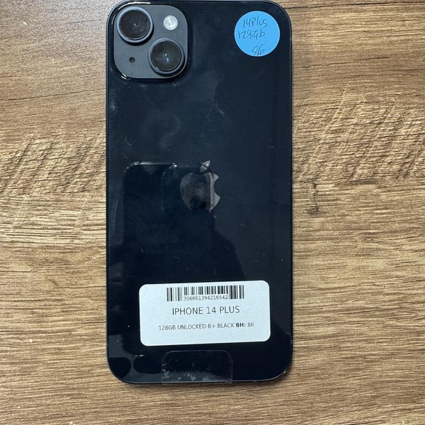 Apple iPhone 14 Plus - Unlocked, Midnight, 128 GB, A2632