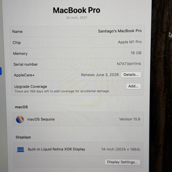 MacBook Pro 2021 - 14 inch - 1 TB, Gray, 16 GB, Apple M1 Pro 10-core