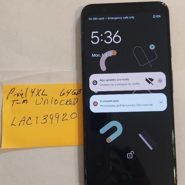 Google Pixel 4 XL - T-Mobile, 64 GB, Black, 6 GB, G020J