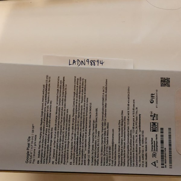 Google Pixel 10a - Unlocked, 128 GB, Fog, GE1GQ