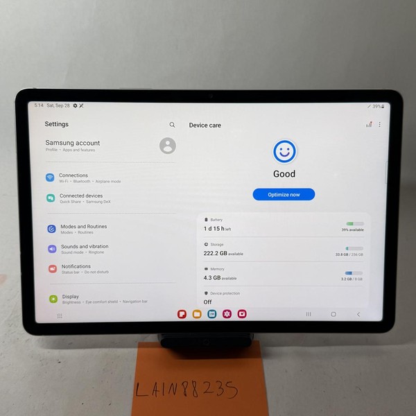 Samsung Galaxy Tab S7 - Wi-Fi, 256 GB, Mystic Silver, 8 GB, SM-T870, Wi-Fi